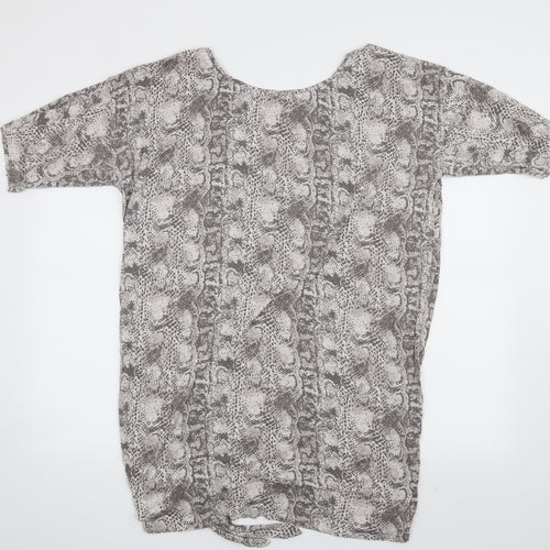 NEXT Womens Beige Animal Print  Basic T-Shirt Size 18