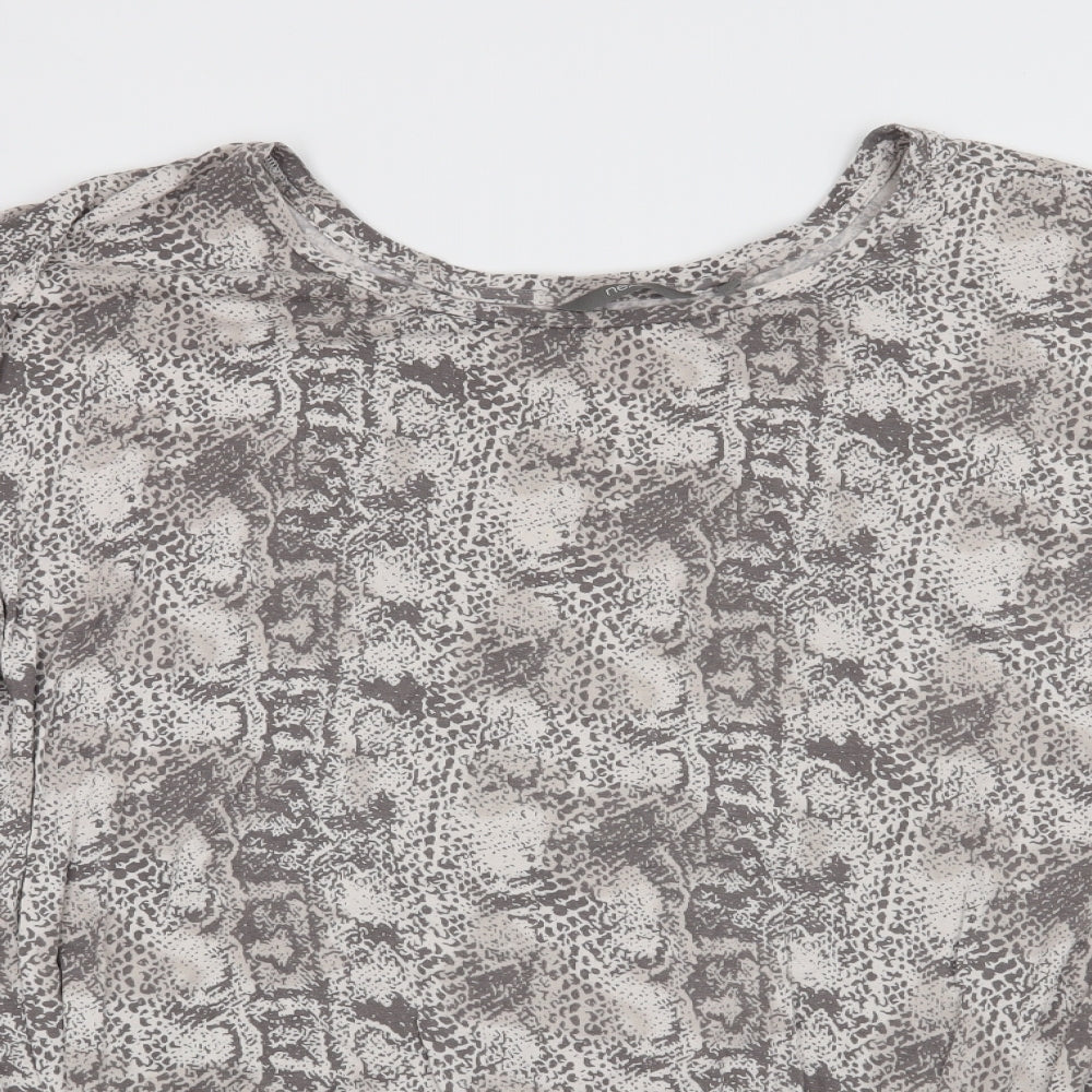NEXT Womens Beige Animal Print  Basic T-Shirt Size 18