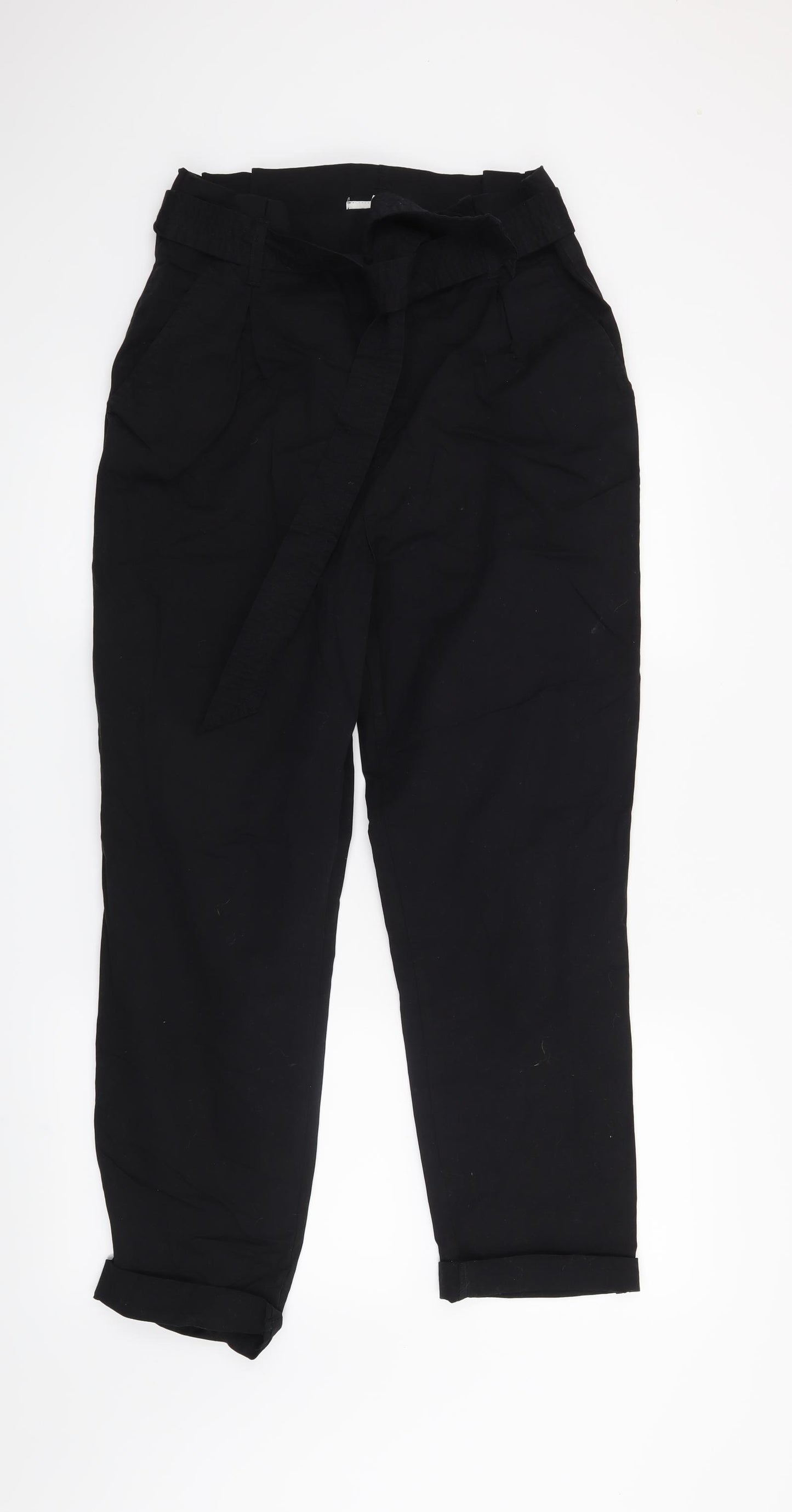 H&M Womens Black   Trousers  Size 12 L25 in