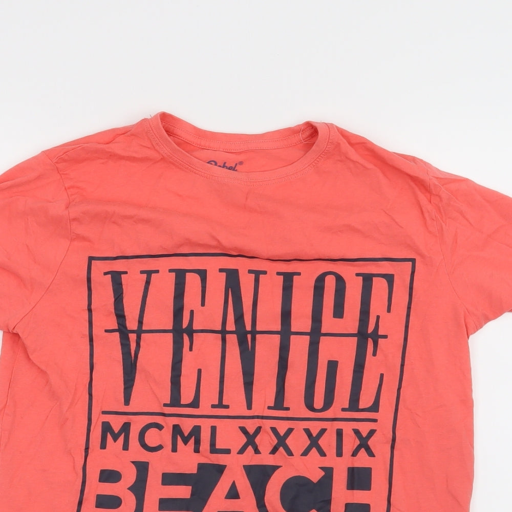 Rebel Boys Pink   Basic T-Shirt Size 12-13 Years