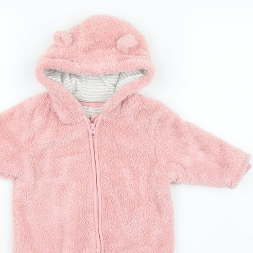 NEXT Girls Pink  Fleece Coverall One-Piece Size 3-6 Months