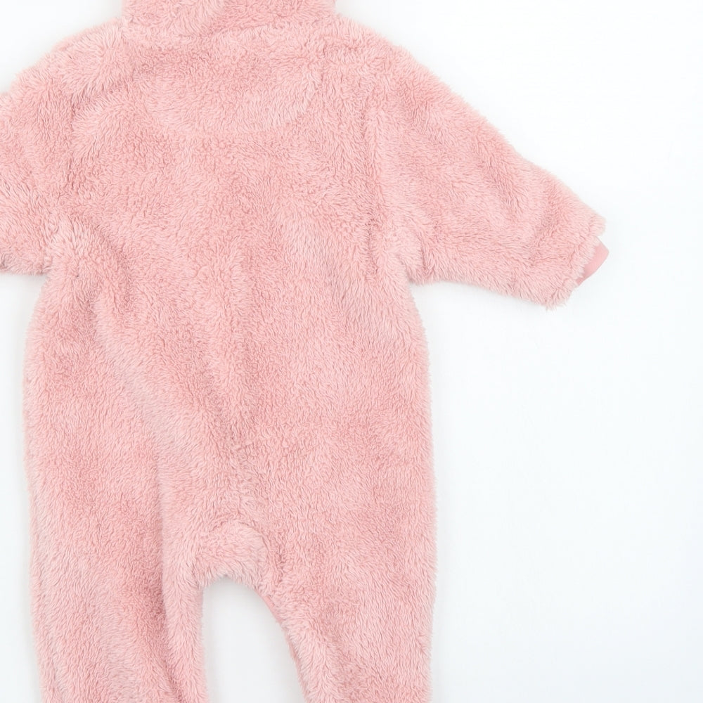 NEXT Girls Pink  Fleece Coverall One-Piece Size 3-6 Months