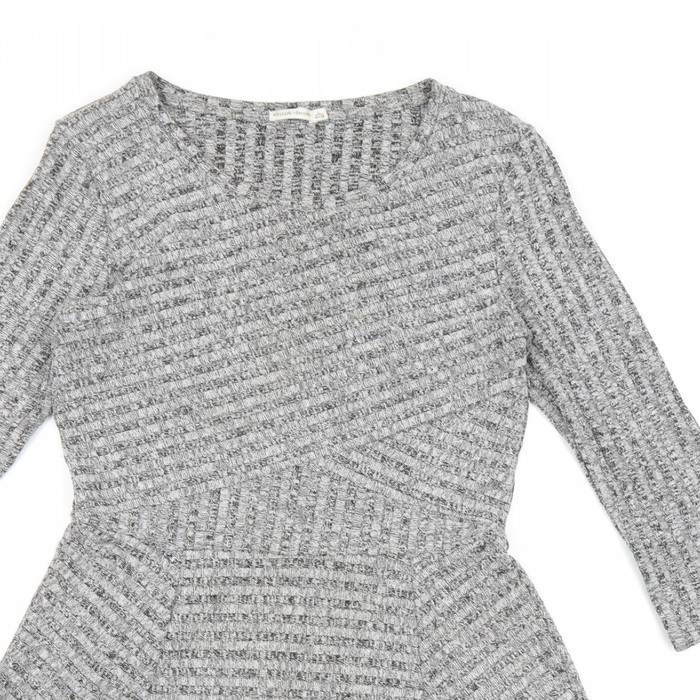 Bershka Womens Grey  Knit Skater Dress  Size L
