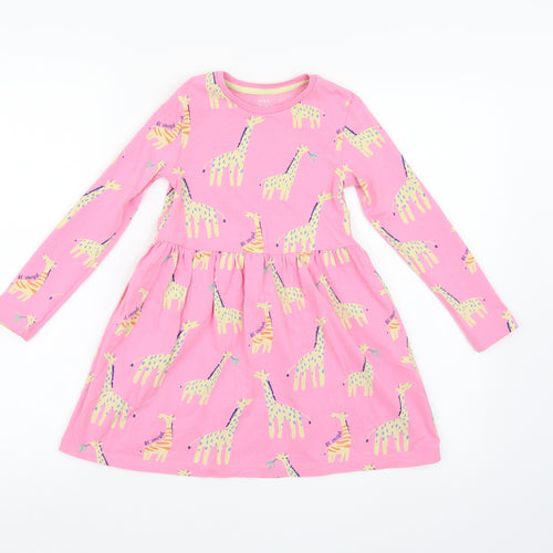 Marks and Spencer Girls Pink Animal Print  T-Shirt Dress  Size 5-6 Years