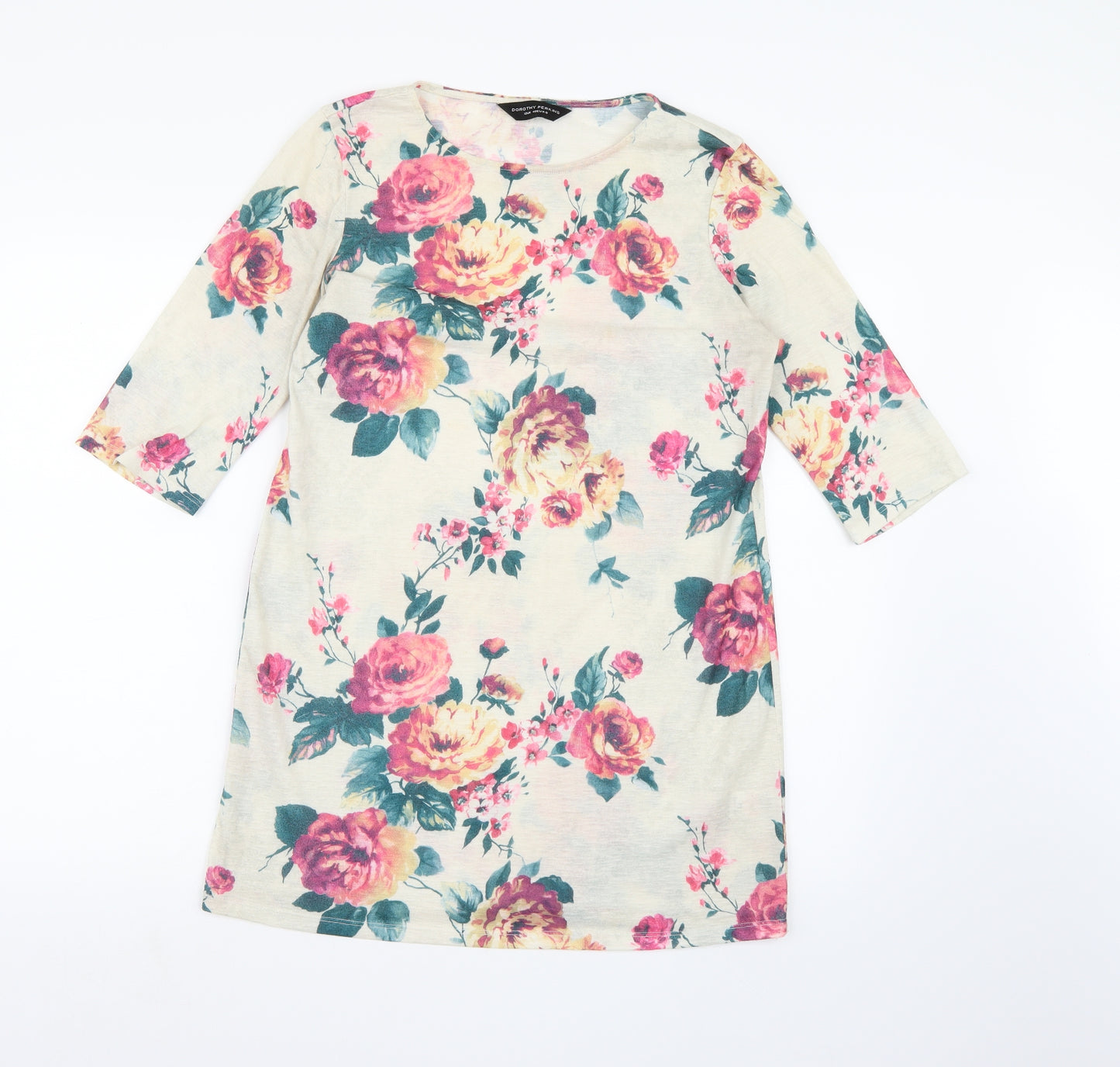 Dorothy Perkins Womens Beige Floral  A-Line  Size 12
