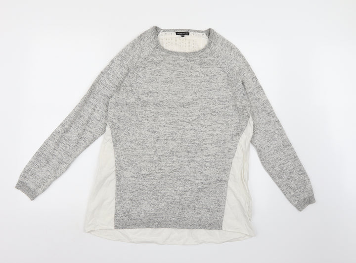 Warehouse Womens Grey Knit Pullover Jumper Size 12