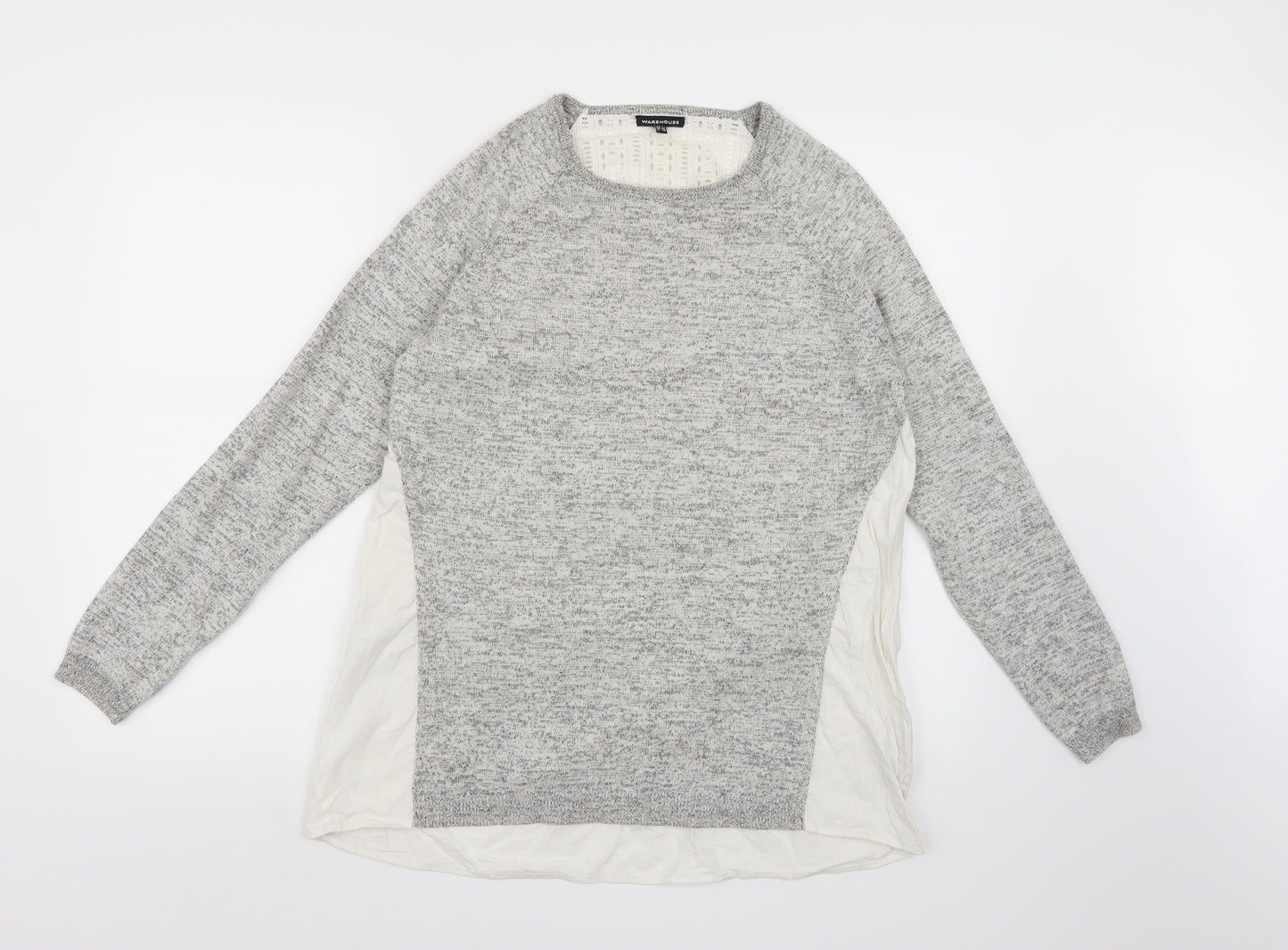 Warehouse Womens Grey  Knit Pullover Jumper Size 12