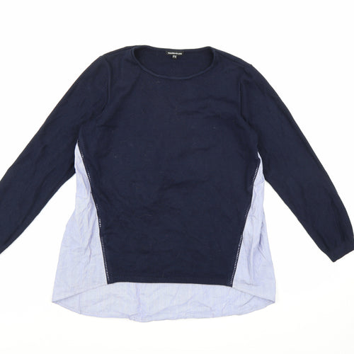Warehouse Womens Blue Striped Knit Pullover Jumper Size 12