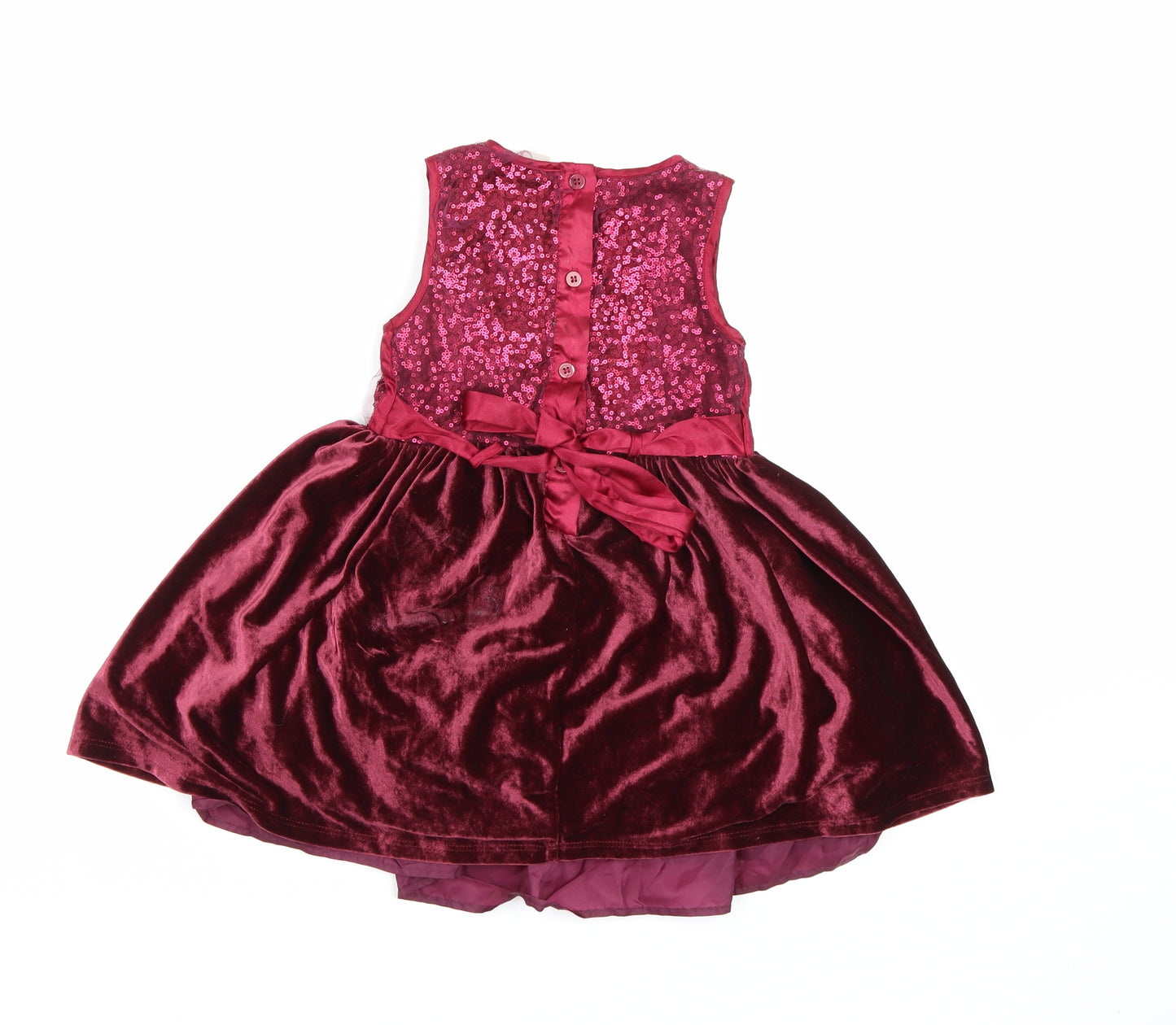 TU Girls Beige  Velour Tutu Dress  Size 3-4 Years  - Burgundy