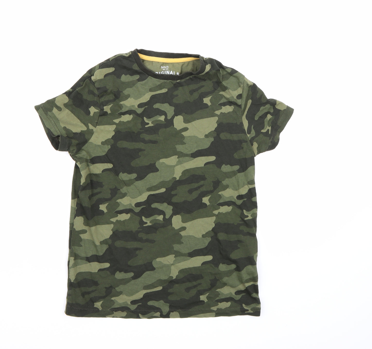 Garfield & Marks Boys Green Camouflage  Basic T-Shirt Size 10-11 Years