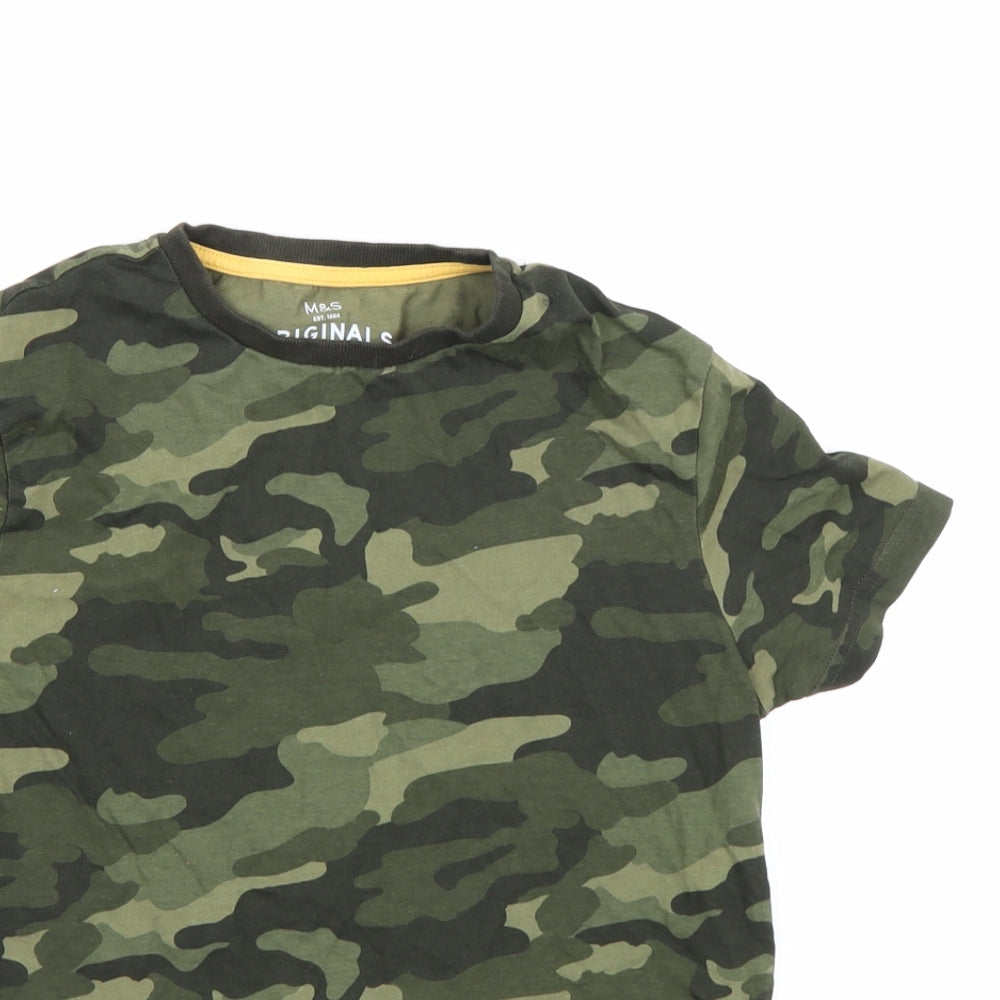 Garfield & Marks Boys Green Camouflage  Basic T-Shirt Size 10-11 Years