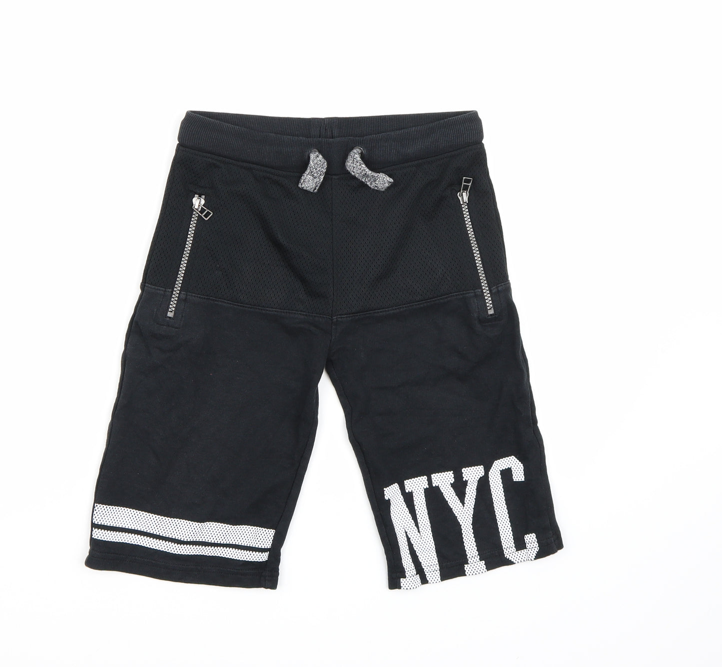 Nutmeg Boys Black  Jersey Sweat Shorts Size 9-10 Years
