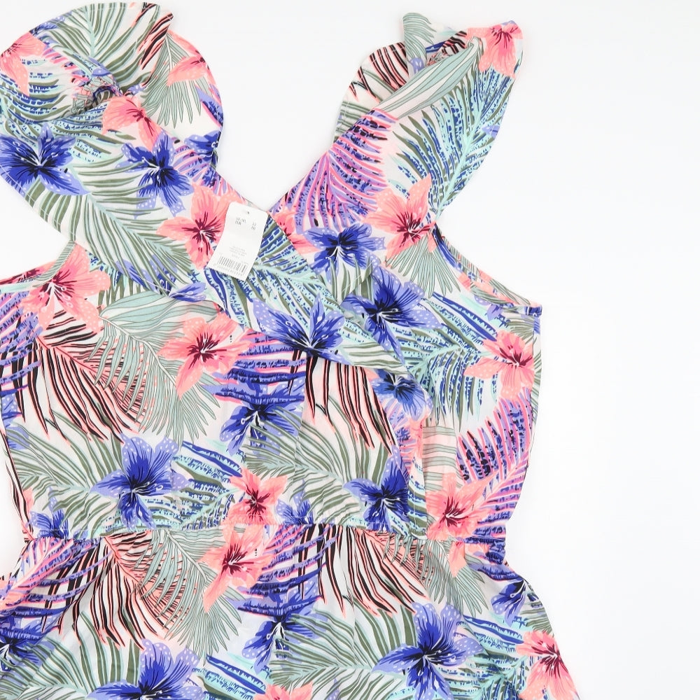 PEP&CO Womens Multicoloured Floral Chiffon A-Line  Size 22