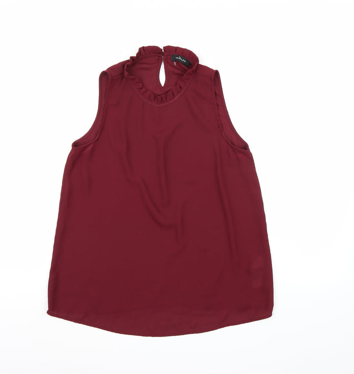 New Look Womens Brown Chiffon Basic Blouse Size 8