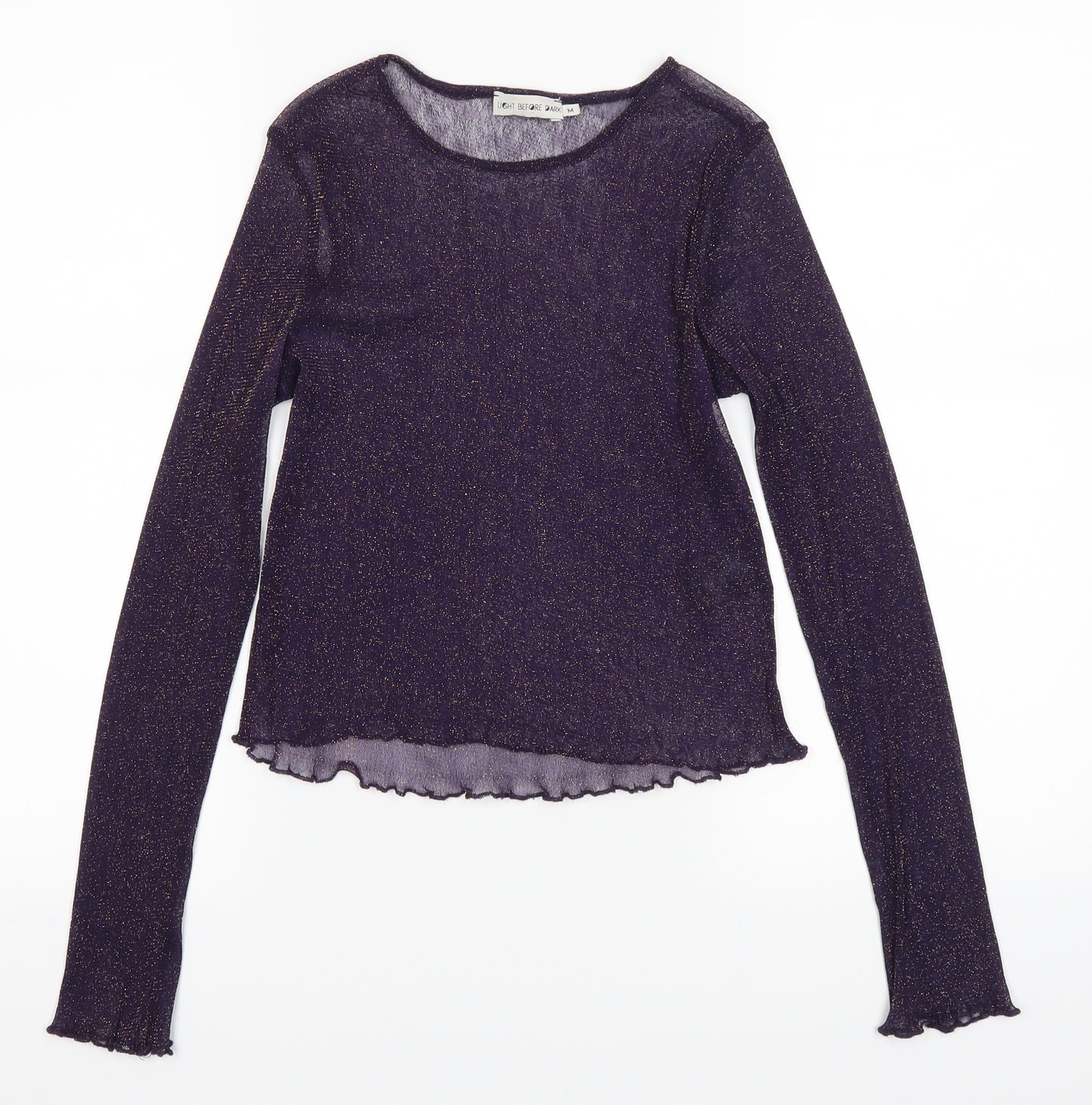 Light before Dark Womens Purple   Basic T-Shirt Size M  - Metalic