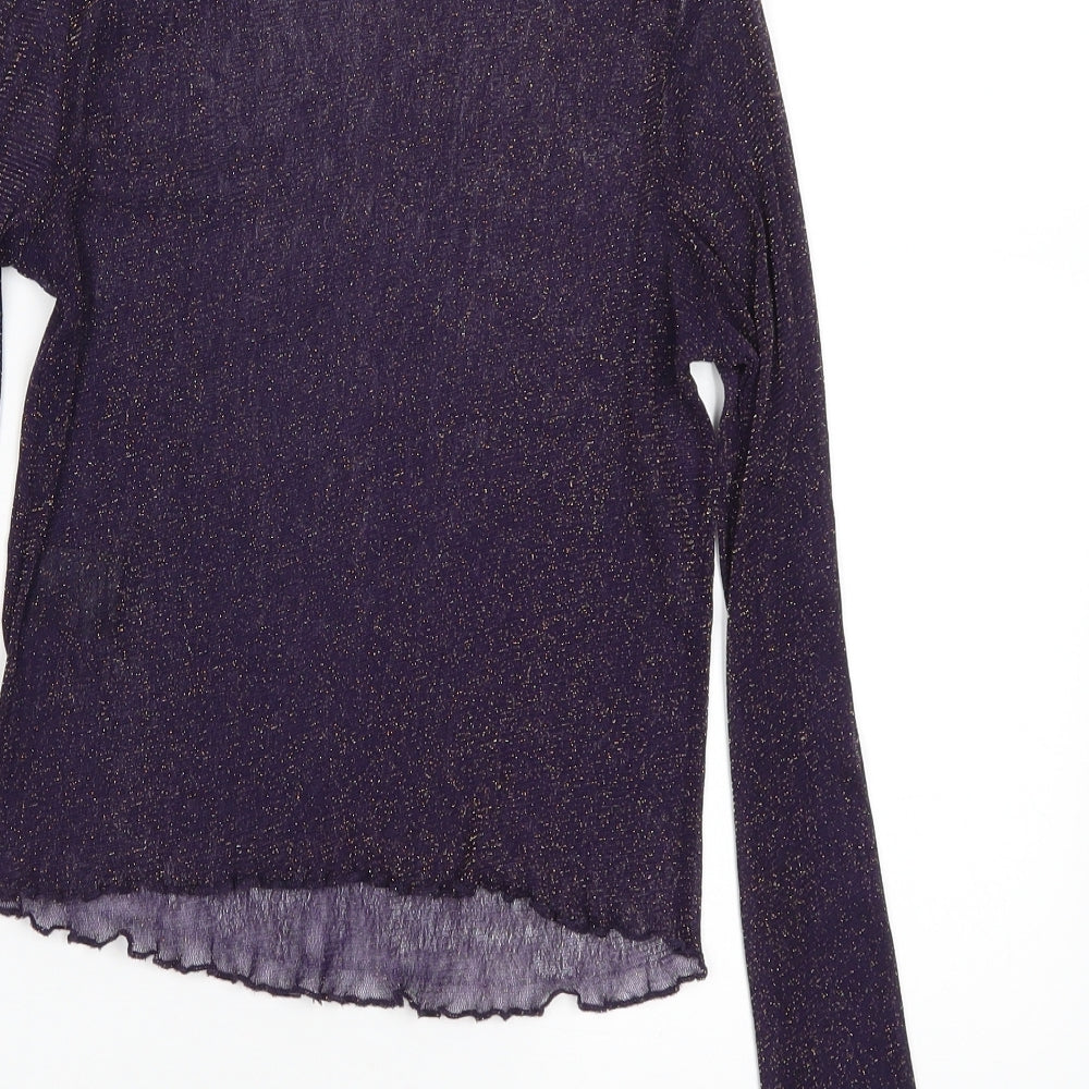 Light before Dark Womens Purple   Basic T-Shirt Size M  - Metalic