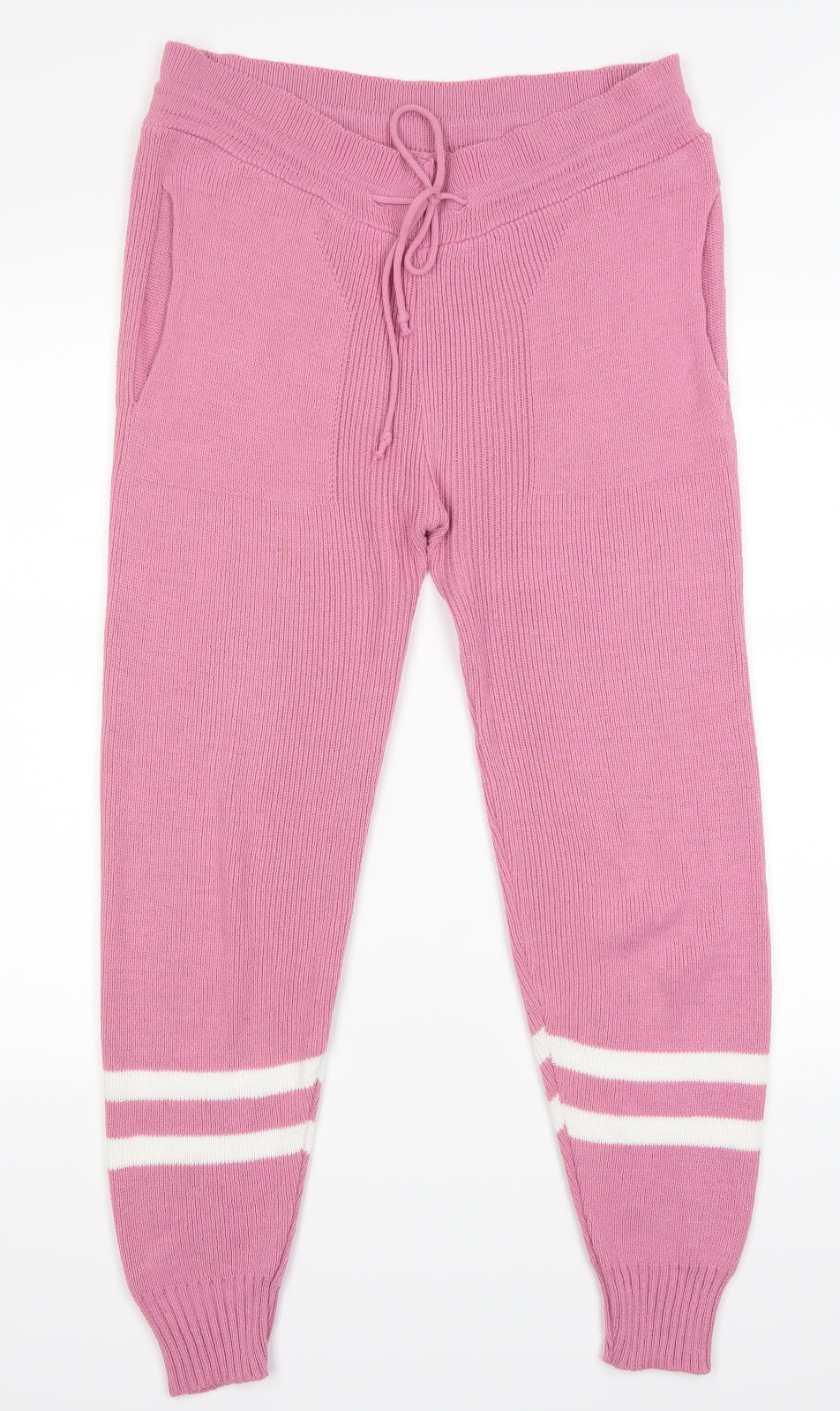Preworn Womens Pink Striped  Jogger Trousers Size 32 in L26 in