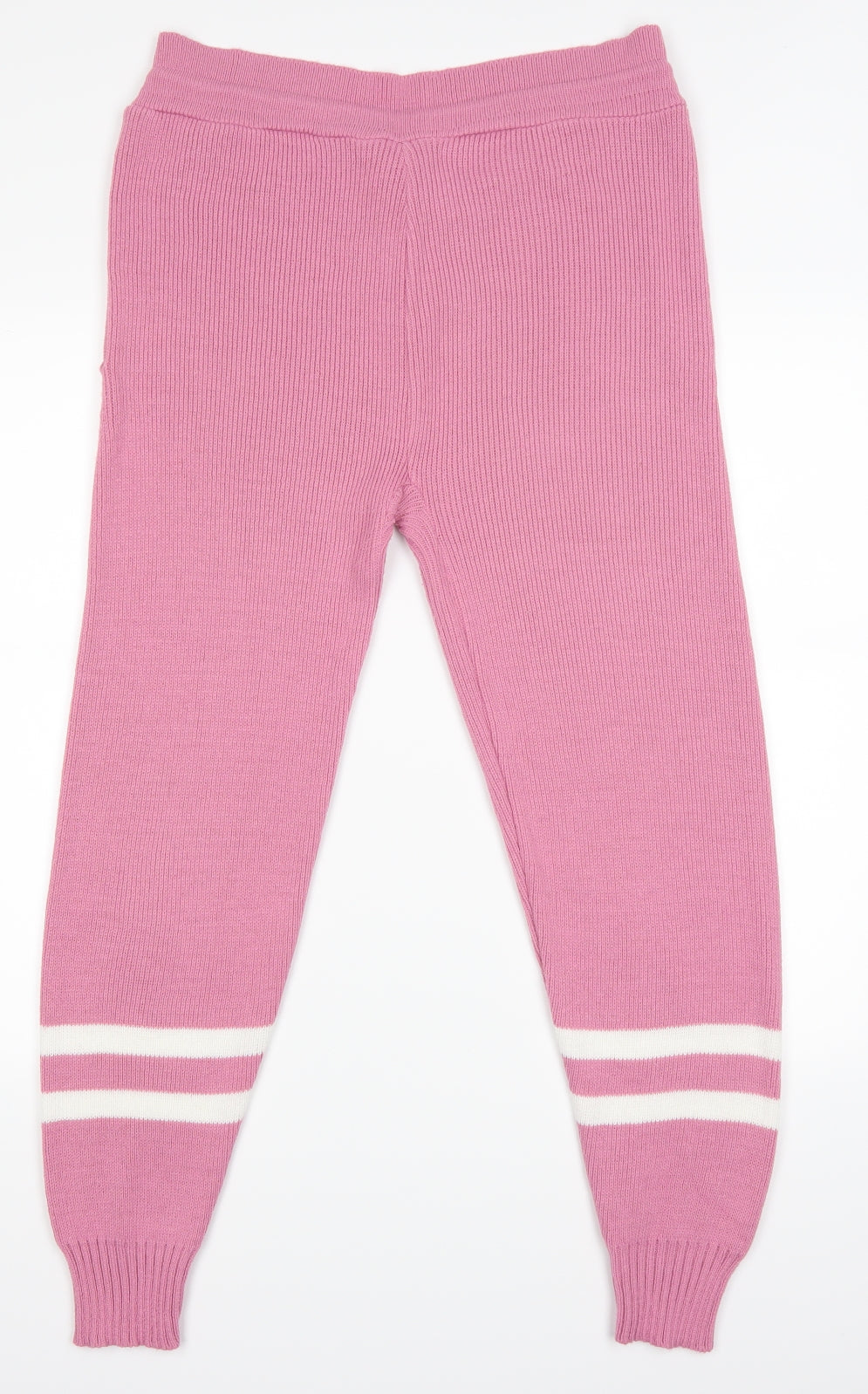 Preworn Womens Pink Striped  Jogger Trousers Size 32 in L26 in