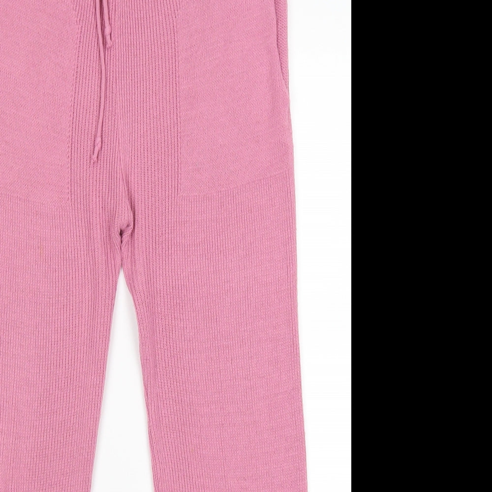 Preworn Womens Pink Striped  Jogger Trousers Size 32 in L26 in