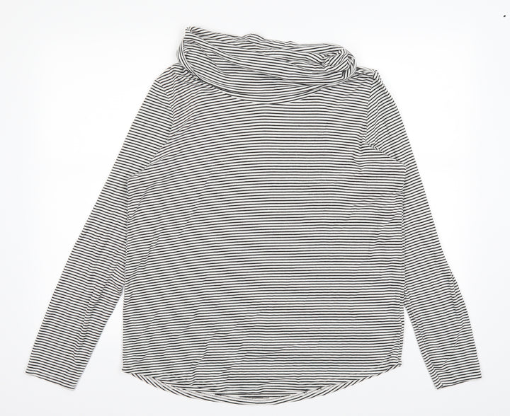 Deane & White Womens White Striped  Pullover Jumper Size L