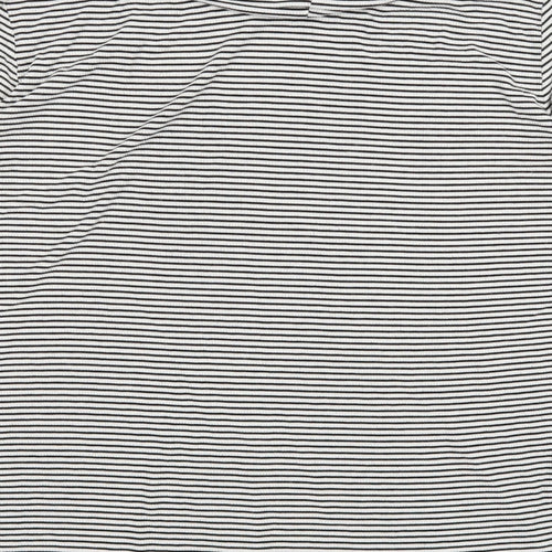 Deane & White Womens White Striped  Pullover Jumper Size L