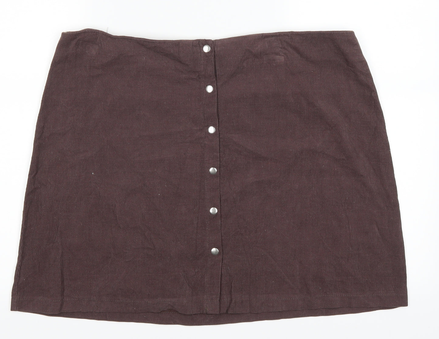 Select Womens Brown  Corduroy A-Line Skirt Size 16