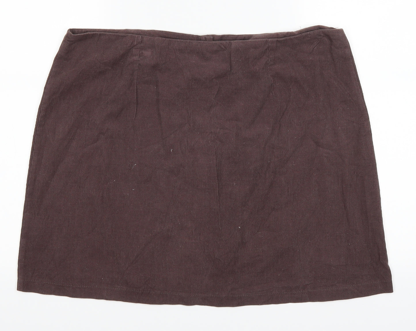 Select Womens Brown  Corduroy A-Line Skirt Size 16