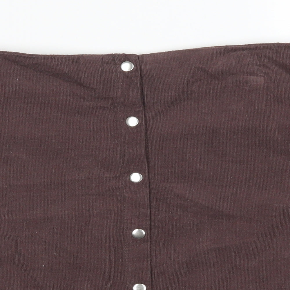 Select Womens Brown  Corduroy A-Line Skirt Size 16