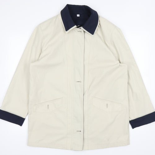 Preworn Womens Ivory   Jacket Coat Size 12