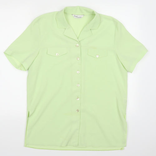 Design Essentials Womens Green   Basic Button-Up Size 14