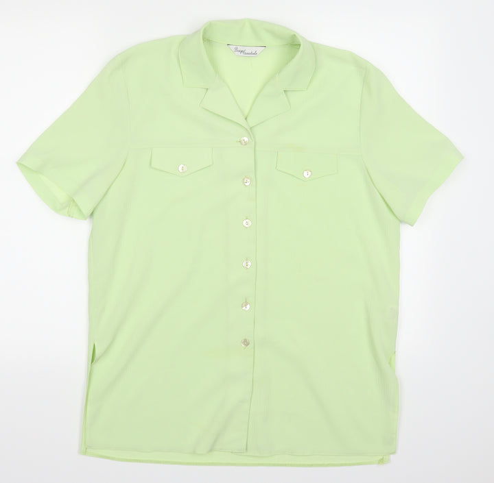 Design Essentials Womens Green   Basic Button-Up Size 14