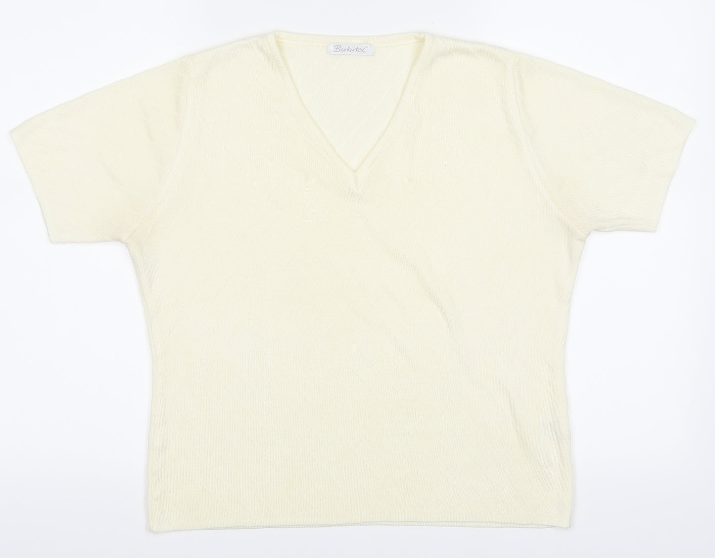 Berkertex Womens Yellow   Basic T-Shirt Size 14