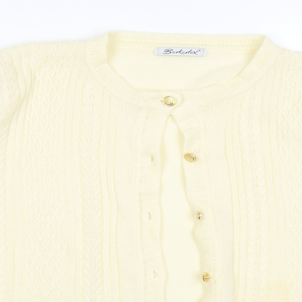 Berkertex Womens Yellow   Cardigan Jumper Size 14