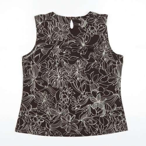 Marks and Spencer Womens Brown Floral  Basic Blouse Size 16