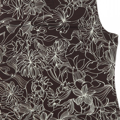 Marks and Spencer Womens Brown Floral  Basic Blouse Size 16