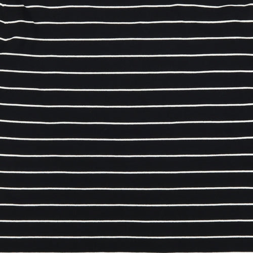 Cable & Gauge Womens Black Striped  Pullover Jumper Size L