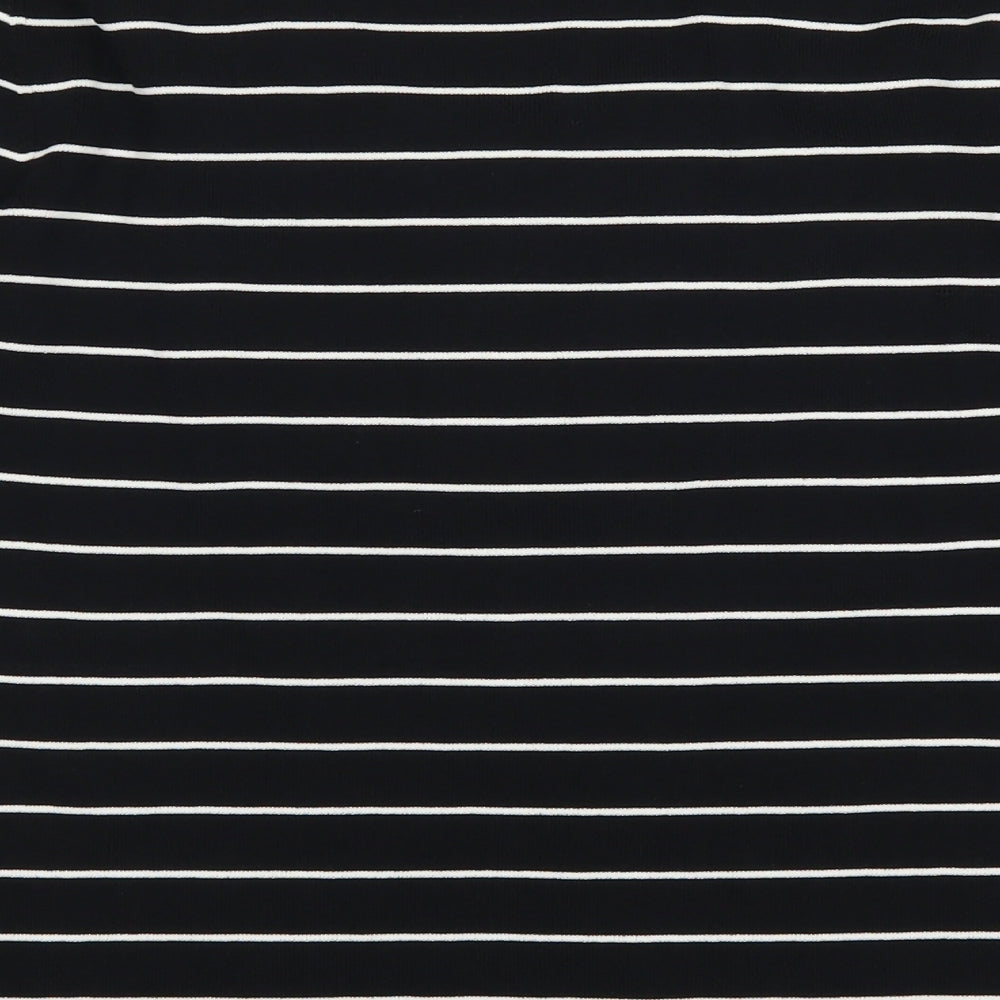 Cable & Gauge Womens Black Striped  Pullover Jumper Size L