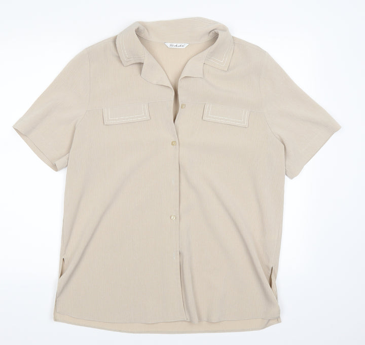 Berkertex Womens Brown Basic Button-Up Size 16