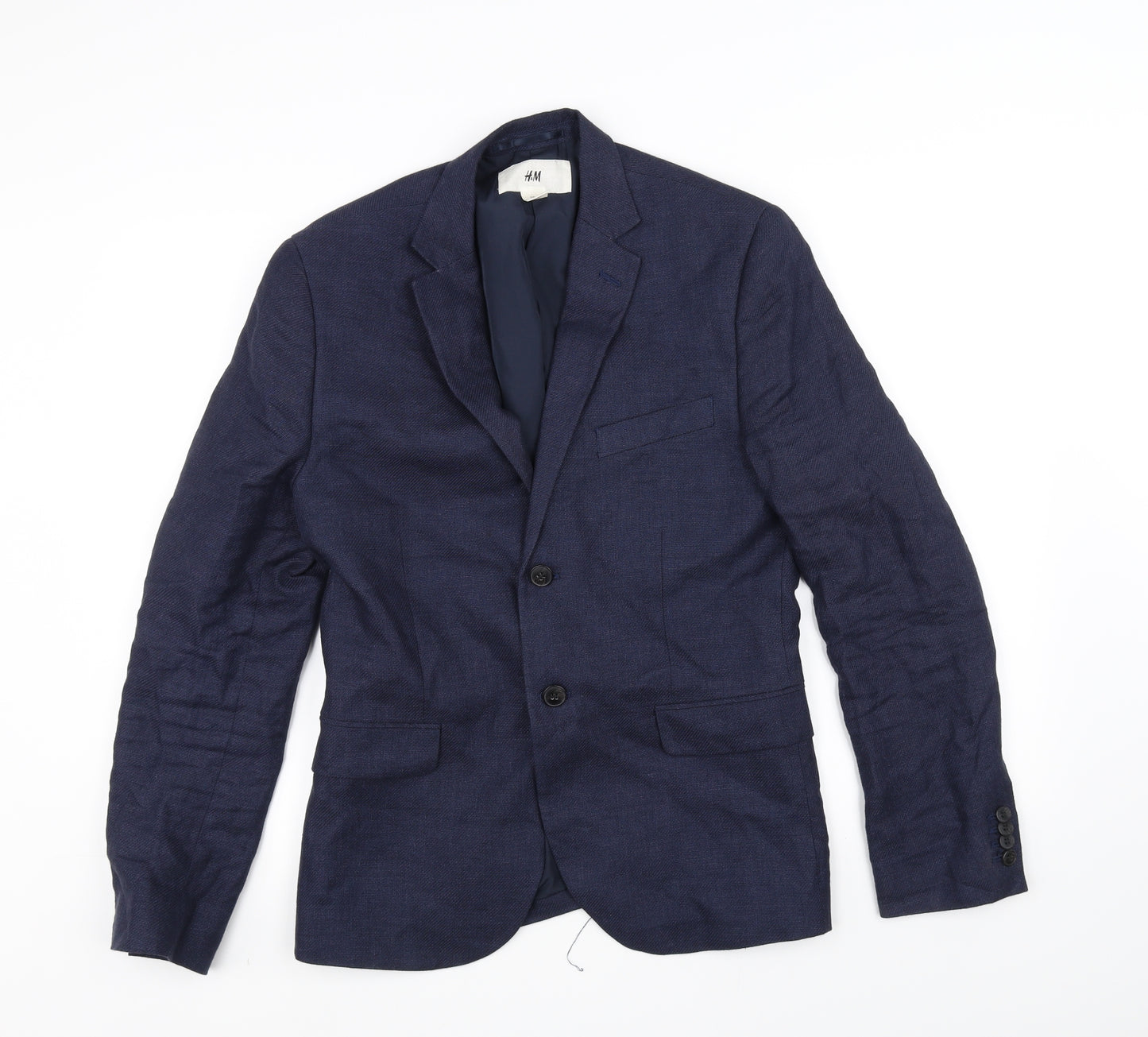 H&M Mens Blue   Jacket Suit Jacket Size 38