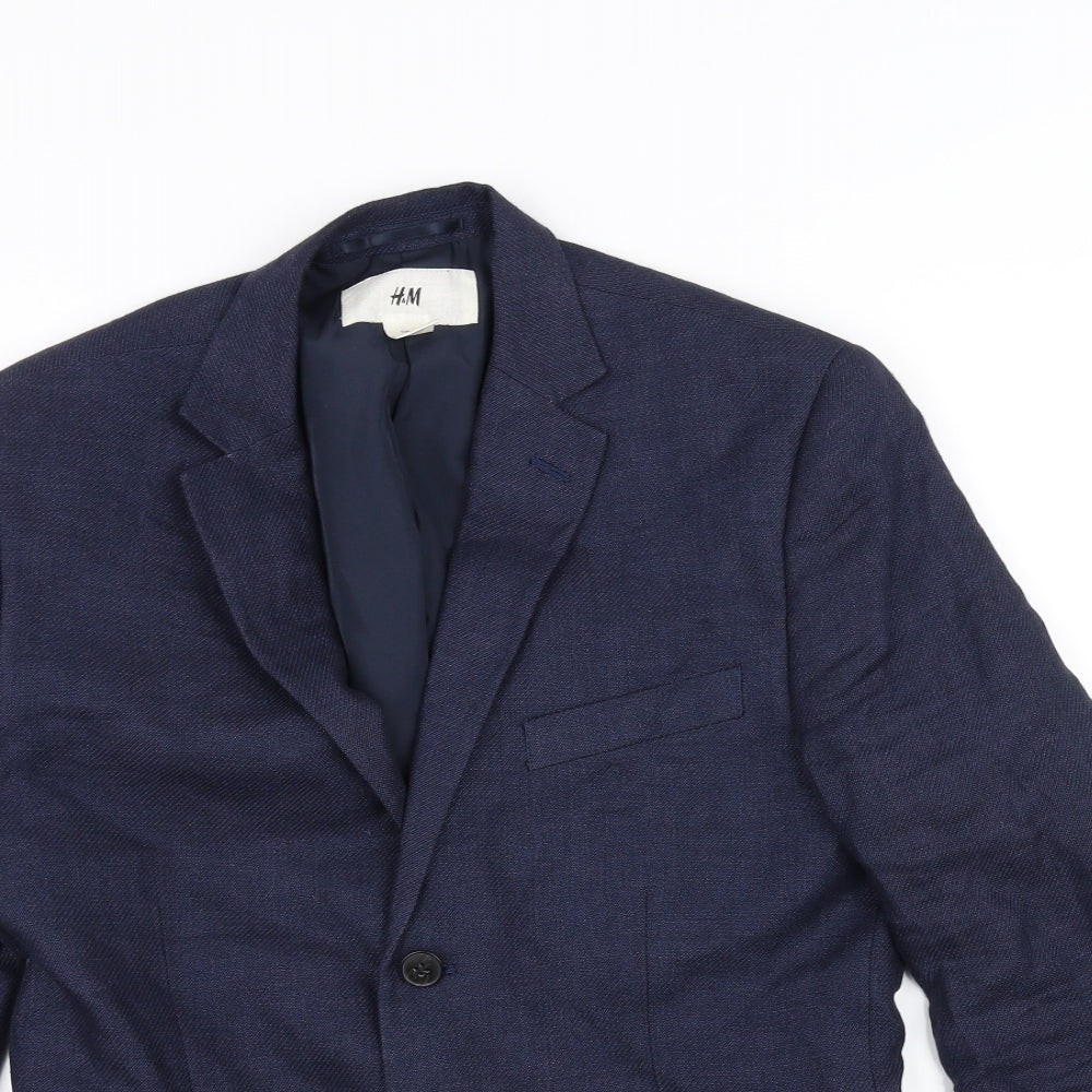 H&M Mens Blue   Jacket Suit Jacket Size 38