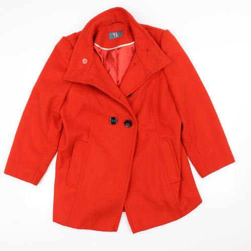 BHS Womens Red   Overcoat Coat Size 14