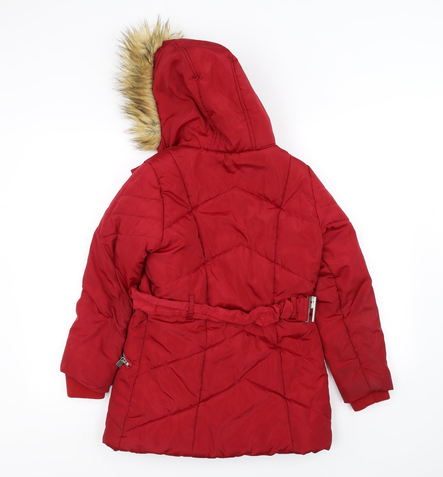 TU Girls Red   Parka Coat Size 9-10 Years