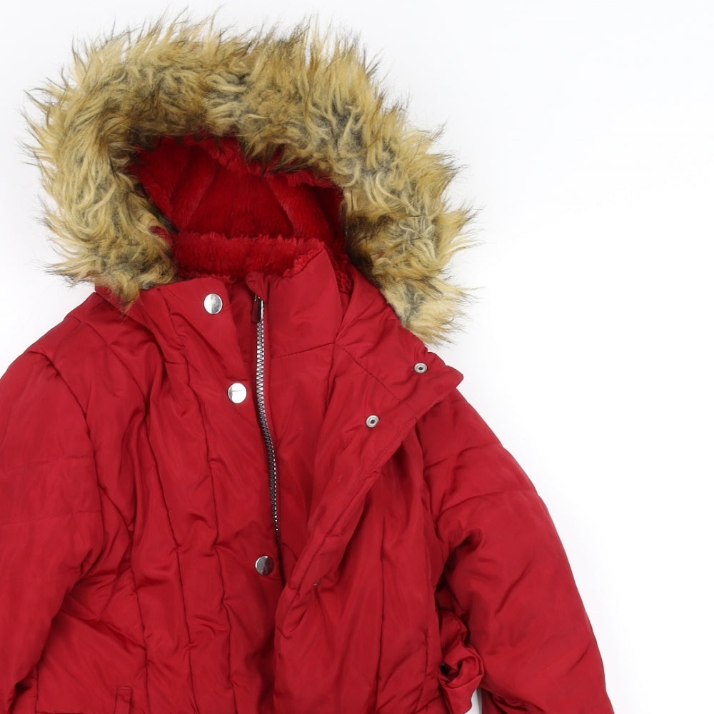 TU Girls Red   Parka Coat Size 9-10 Years