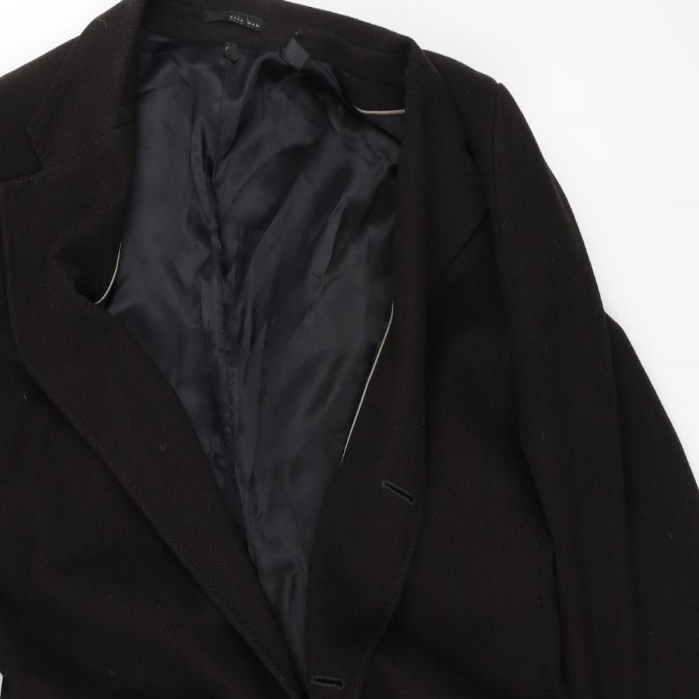 Zara Mens Brown   Overcoat Coat Size XL