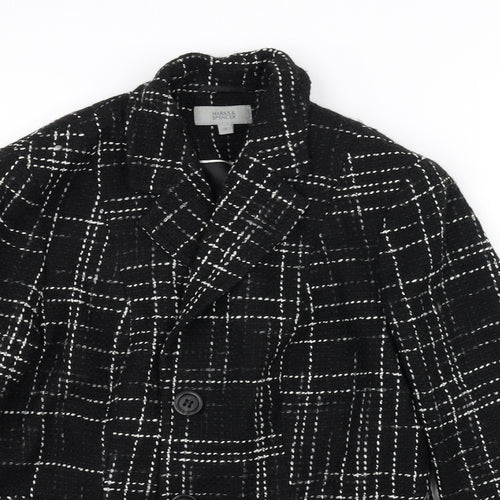 Marks and Spencer Womens Black   Overcoat Coat Size 14