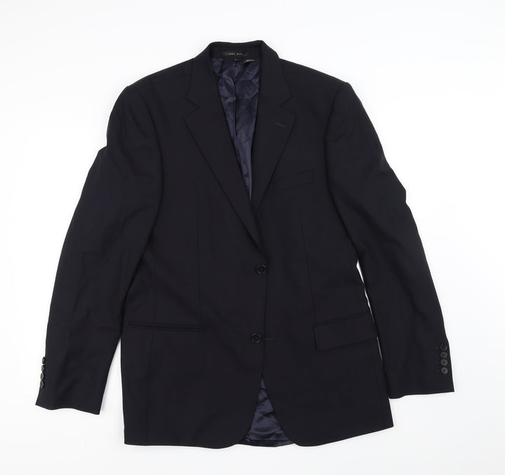 Zara Mens Blue Jacket Suit Jacket Size 40