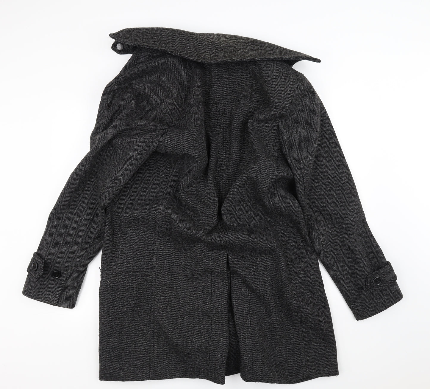 H&M Mens Black   Trench Coat Coat Size L