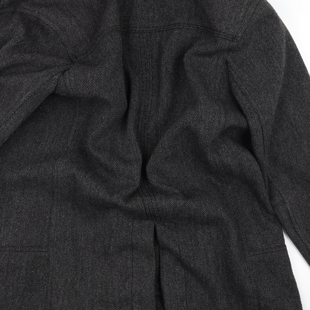 H&M Mens Black   Trench Coat Coat Size L