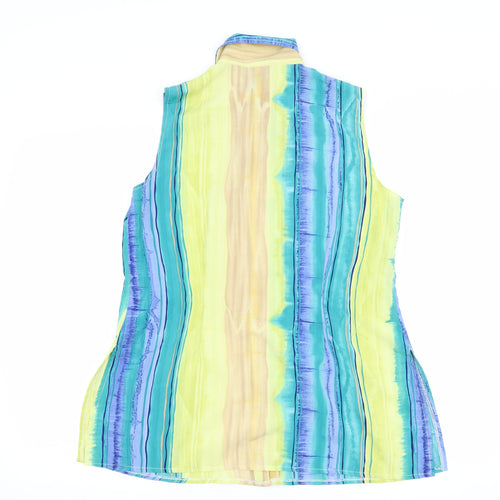 Your Sixth Sense Womens Blue Striped  Basic Button-Up Size 16