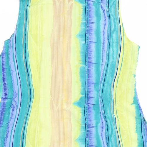 Your Sixth Sense Womens Blue Striped  Basic Button-Up Size 16